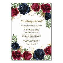 Tarjetas de inserción de Boda rosado de Rubor Gold