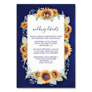 Tarjetas de inserción de Boda Royal Blue Rustic
