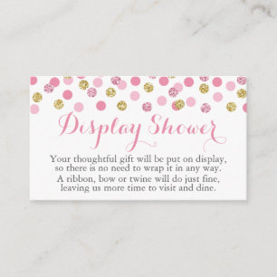 Tarjetas de inserción de ducha de Purpurina rosa y