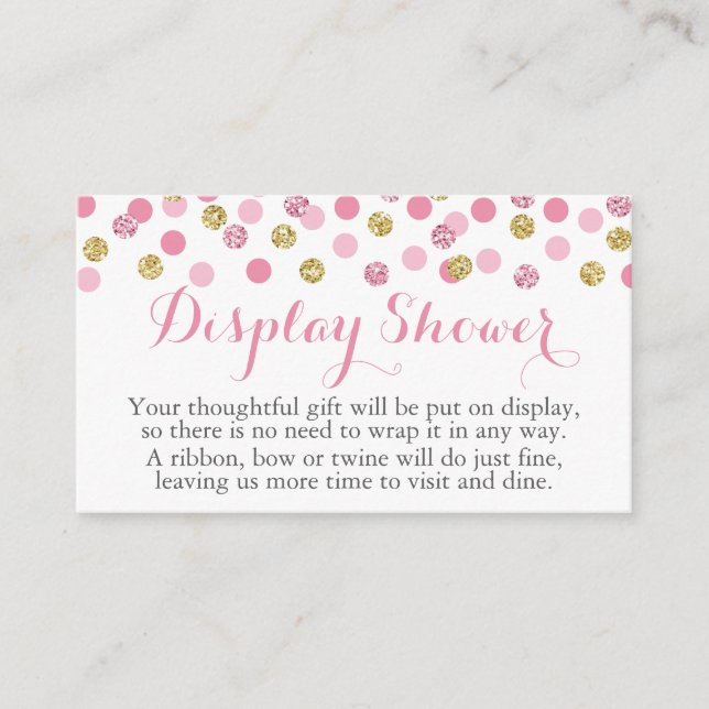 Tarjetas de inserción de ducha de Purpurina rosa y (Anverso)