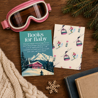 Tarjetas de inserción de libros de esquí Pink Aprè