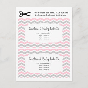 Tarjetas de inserción de registro de Baby Shower, 
