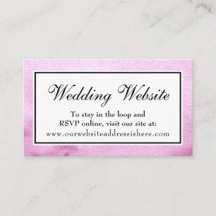Tarjetas de inserción de sitio web de boda con acu