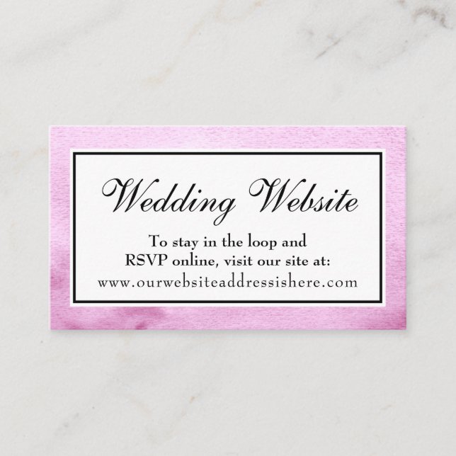Tarjetas de inserción de sitio web de boda con acu (Anverso)