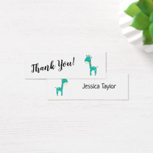 Tarjetas de inserción sencillas con jirafa teal
