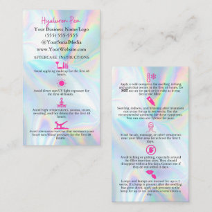 Tarjetas de instrucciones para el cuidado después