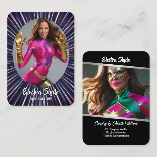 Tarjetas de Intercambio de Cosplay Neon Hero Glow  (Anverso / Reverso)