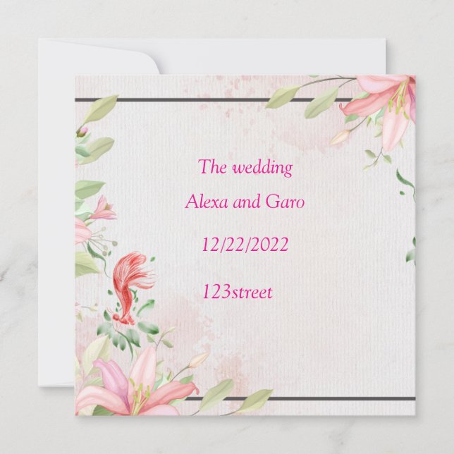 Tarjetas de invitación (Anverso)