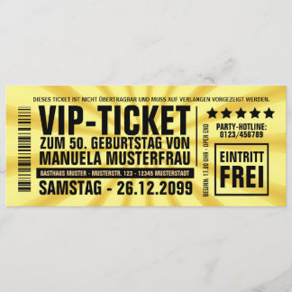Tarjetas de invitación 50. Cumpleaños VIP