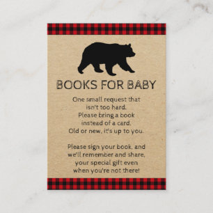 Tarjetas de invitación a baby shower de oso leñado