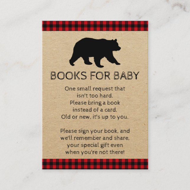 Tarjetas de invitación a baby shower de oso leñado (Anverso)