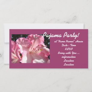 Tarjetas de invitación a fiesta de pijamas! Rosas
