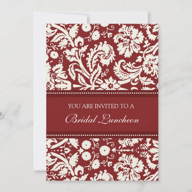 Tarjetas de invitación a la novia de Damasco Rojo (Anverso)