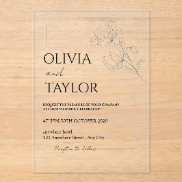 Tarjetas de Invitación Acrílicas para Boda Chic Mo
