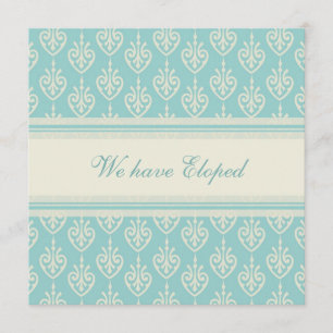 Tarjetas de Invitación Aqua y Cream Elopement