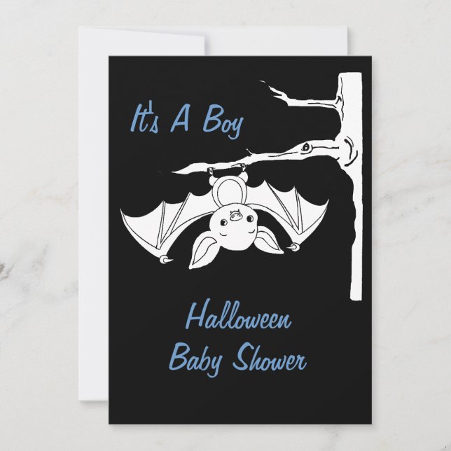 Tarjetas de invitación Baby Shower Baby Bat Hallow (Anverso)