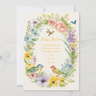 Tarjetas de invitación Baby Shower Flower