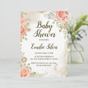Tarjetas de invitación Baby Shower neutra para per