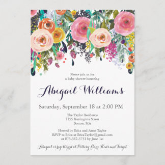 Tarjetas de invitación Baby Shower para flores de