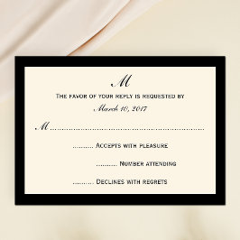 Tarjetas de invitación baratas RSVP Su borde de co
