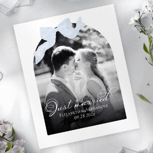 Tarjetas de Invitación Boda casada   Blue Bow