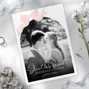 Tarjetas de Invitación Boda casada   Bow rosa