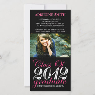 Tarjetas de invitación color negro rosado para Fie