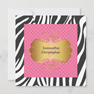 Tarjetas de invitación con rayas de cebra