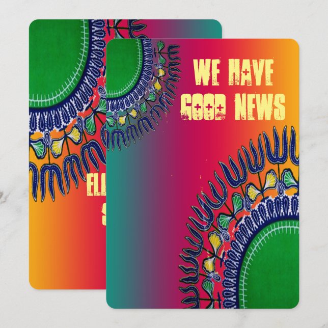 Tarjetas de invitación Dashiki (Anverso / Reverso)
