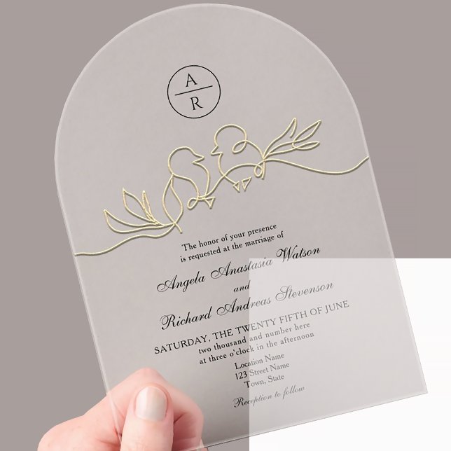Tarjetas de Invitación de Acrílico para Boda Elega (Subido por el creador)