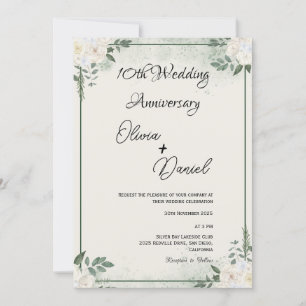 Tarjetas de Invitación de Aniversario de Boda con 