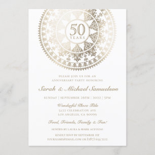 Tarjetas de Invitación de Aniversario de Boda Eleg