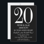 Tarjetas de Invitación de Aniversario en Blanco y<br><div class="desc">Una invitación de aniversario en blanco y negro simple y moderna. Ideal para aniversarios importantes como 5,  10,  15,  20,  25,  30,  35,  40,  45,  50,  55,  60 ... o cualquier otro año</div>