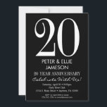 Tarjetas de Invitación de Aniversario Modernas en<br><div class="desc">Una simple y moderna invitación de aniversario en blanco y negro. Perfecta para aniversarios importantes como 5,  10,  15,  20,  25,  30,  35,  40,  45,  50,  55,  60 ...  ¡o cualquier año!</div>