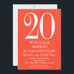 Tarjetas de Invitación de Aniversario Modernas Sim<br><div class="desc">Una invitación de aniversario naranja y blanca simple y moderna. Perfecta para aniversarios importantes como 5,  10,  15,  20,  25,  30,  35,  40,  45,  50,  55,  60 ...  ¡o cualquier año!</div>