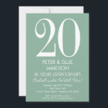 Tarjetas de Invitación de Aniversario Modernas Sim<br><div class="desc">Una invitación de aniversario simple y moderna en verde menta y blanco. Perfecta para aniversarios importantes como 5,  10,  15,  20,  25,  30,  35,  40,  45,  50,  55,  60 ...  ¡o cualquier año!</div>