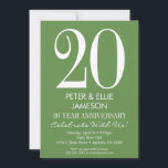 Tarjetas de Invitación de Aniversario Simples Mode<br><div class="desc">Una invitación de aniversario simple y moderna verde musgo y blanca. Perfecta para aniversarios importantes como 5,  10,  15,  20,  25,  30,  35,  40,  45,  50,  55,  60 ...  ¡o cualquier año!</div>