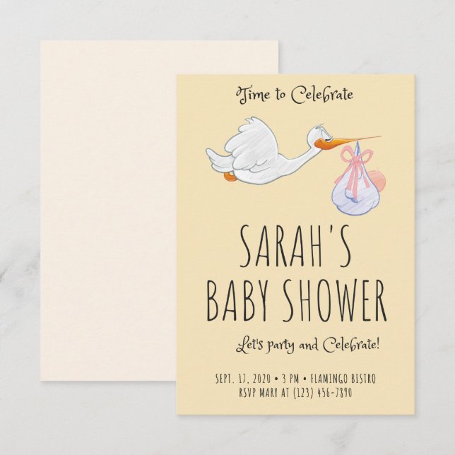 Tarjetas de invitación de Baby Shower personalizad (Anverso / Reverso)