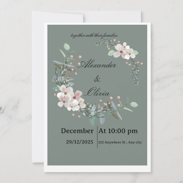 tarjetas de invitación de boda  (Anverso)