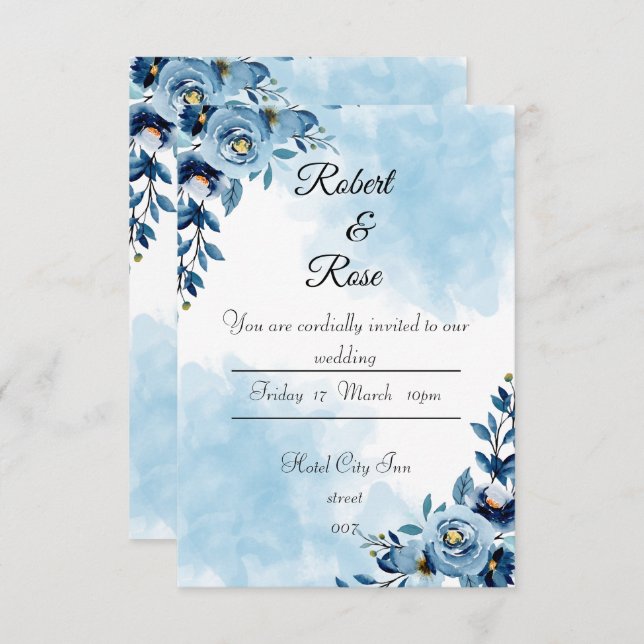 Tarjetas de Invitación de Boda (Anverso / Reverso)