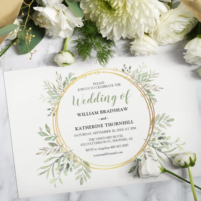 Tarjetas de Invitación de Boda Botánica Elegante (Subido por el creador)