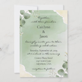 Tarjetas de Invitación de Boda Botánicas Sage Whis