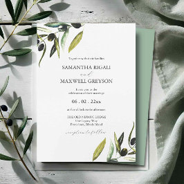 Tarjetas de invitación de boda con acuarela de oli