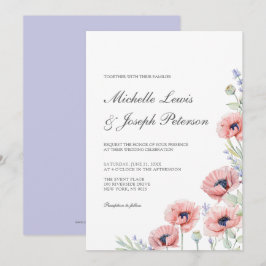 Tarjetas de Invitación de Boda con Acuarela Floral