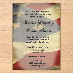 Tarjetas de Invitación de Boda con Bandera America