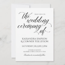 Tarjetas de Invitación de Boda con Caligrafía Eleg