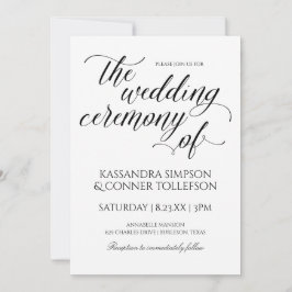 Tarjetas de Invitación de Boda con Caligrafía Eleg