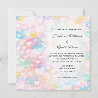 Tarjetas de Invitación de Boda con Corazones Apila