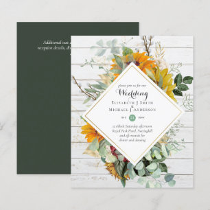 Tarjetas de Invitación de Boda con Estampado Flora