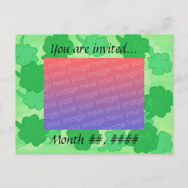 Tarjetas de invitación de boda con foto de trébole